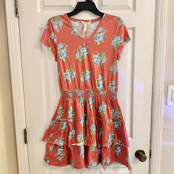 NWT Matilda Jane Tiered Dress Floral Women’s XS Look Frills Smocked Orange Boho - Picture 3 of 9
